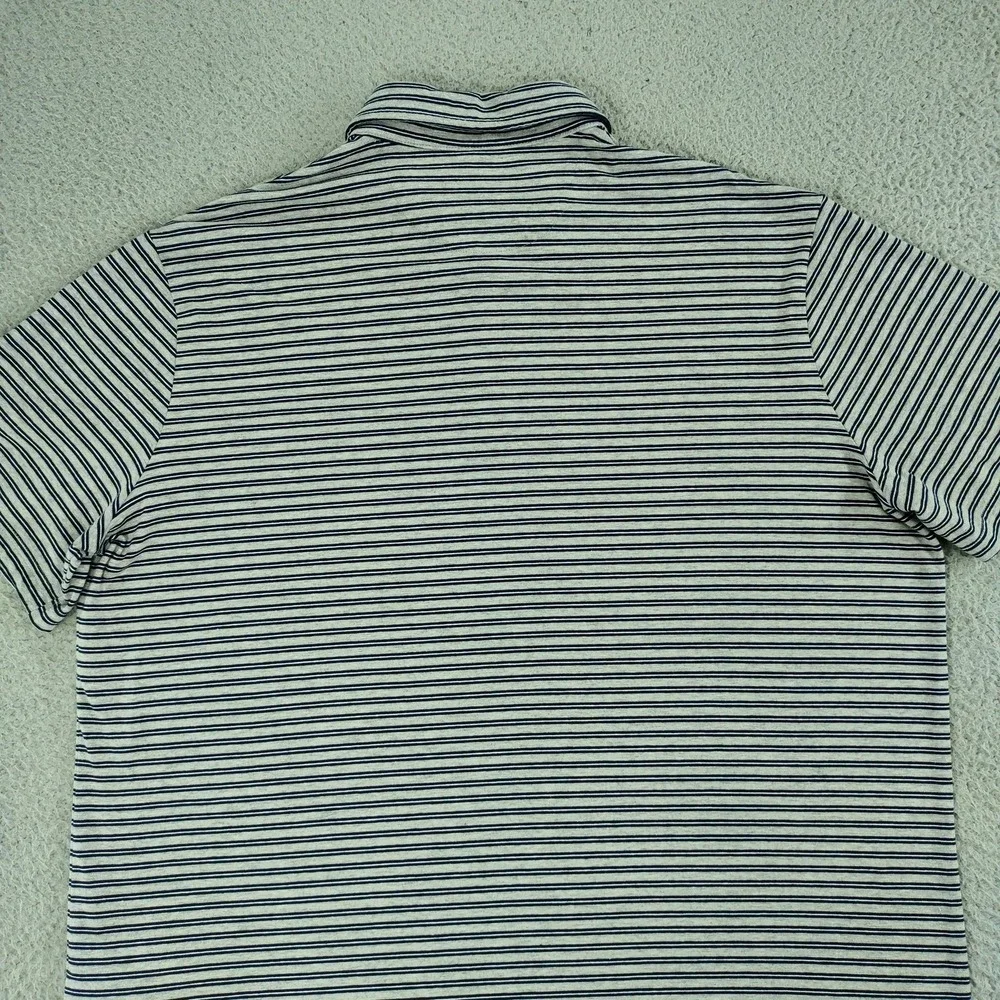 Polo Ralph Lauren Performance Polo Shirt Mens XL Gray Stripe Pocket Stretch